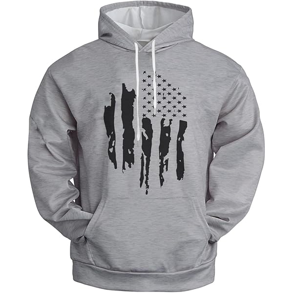 ZXCTKA Men's American Flag Patriotic Graphic Long Sleeve